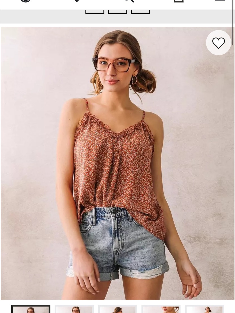 Willow & Root Rust Floral Spaghetti Strap Top